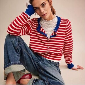 NWOT Free People Nocturnal Striped Cardigan